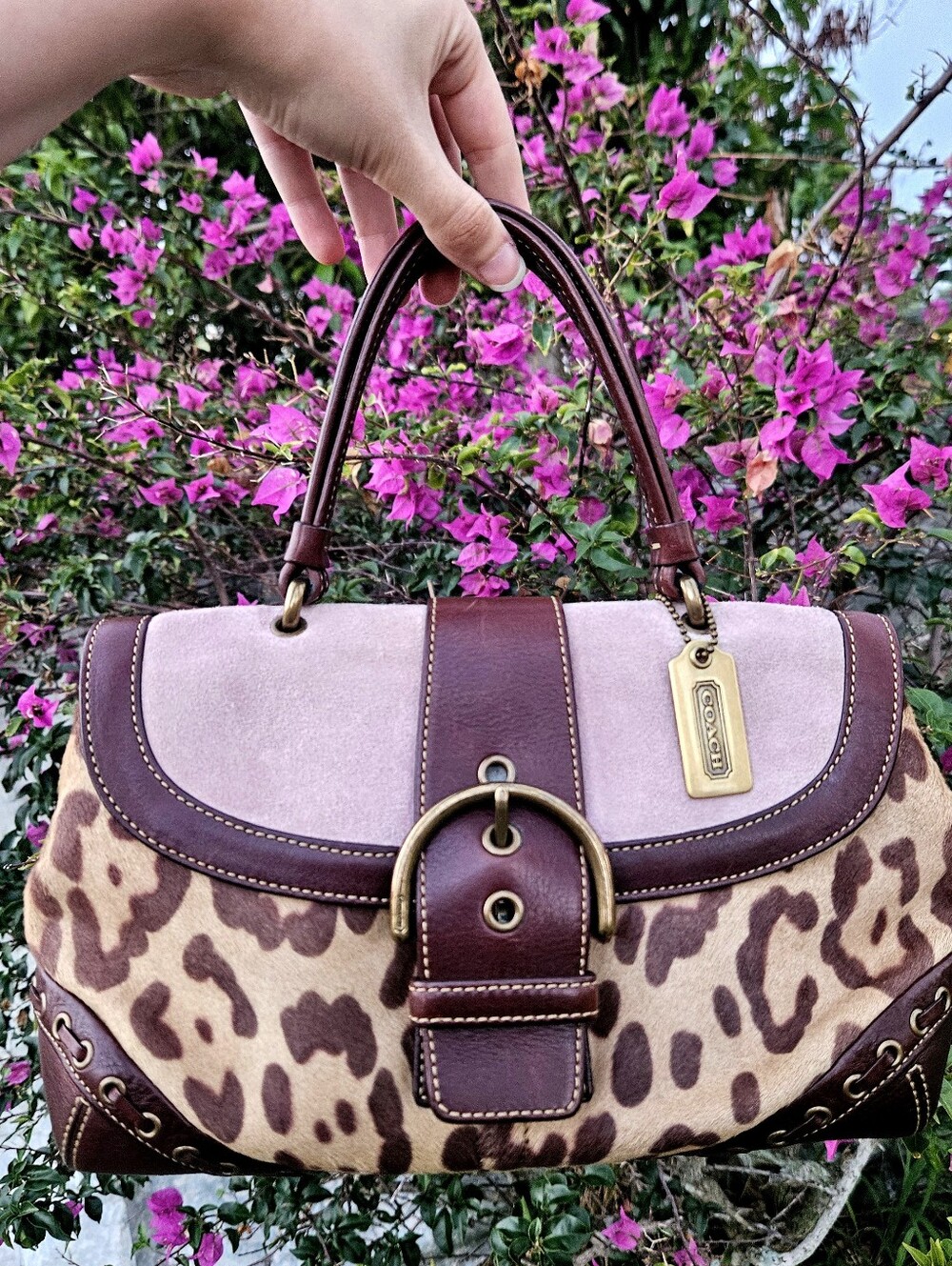 Coach 9657 Madison Exotic Ocelot Haircalf VINTAGE Limited Ed Top Handle Bag RARE